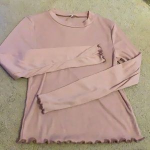 Pink skin tight ribbed top